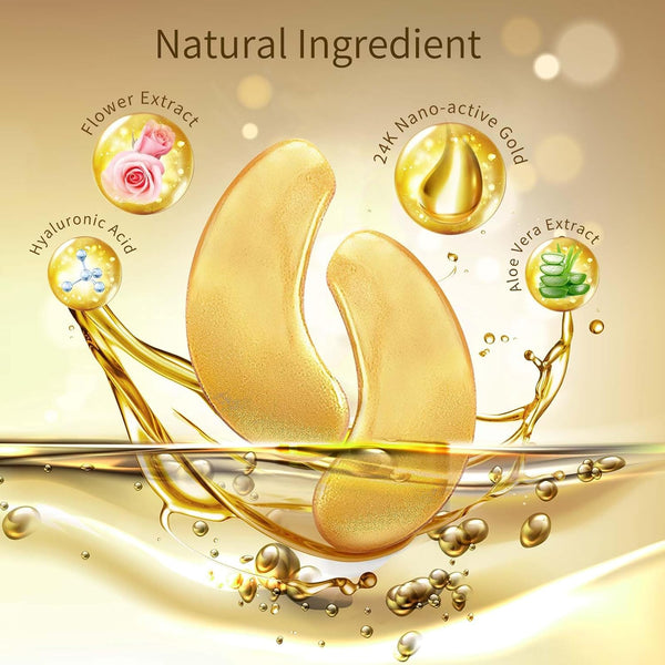 Under Eye Patches, 40 Pairs Eye Mask for Dark Circles, Puffy Eyes, Undereye Bags,Wrinkles,Eye Mask Patches with 24K Gold, Hyaluronic Acid,Rose &