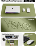Ysagi Leather Desk Protector, Office Mat, Large Mouse Pad, Non-Slip PU Leather Blotter, Laptop Desk, Waterproof Writing Pad for Office and Home