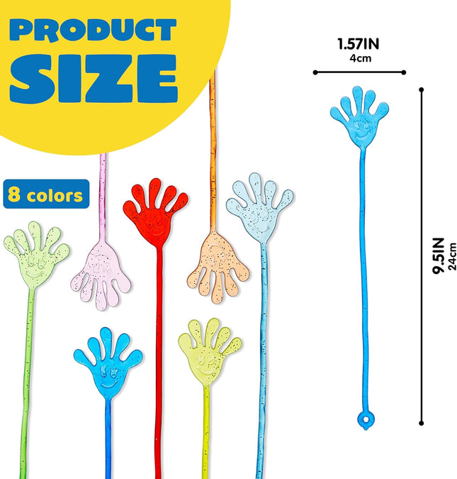 JOYIN 48Pcs Glitter Sticky Hands Party Favors, Party Table Favors Set for Kids, Holiday Traditions, Classroom Treasure B