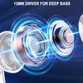 Wireless Earbuds, Bluetooth 5.4 Ear Buds, LED Power Display, 6D Bass Stereo Pearl White