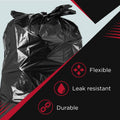 Tasker 55-60 Gallon Trash Bags Heavy Duty | Value 50 Count Bags W/Ties | Extra Large Industrial Trash Bags 55 Gallon, Lawn and Leaf Bags, Extra