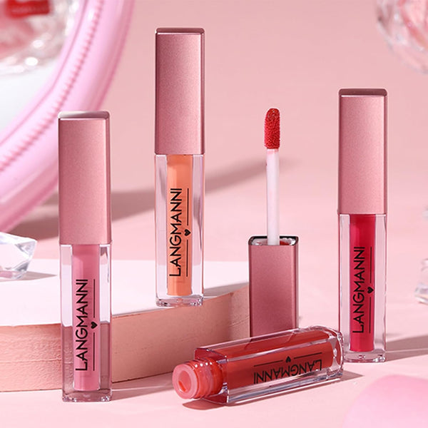 LANGMANNI 12Pcs Lip Gloss Collection Set, Glossy-A Lip Makeup Color-A