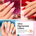 Beetles Fall Gel Polish Set, 20 Colors Vibrant Subtle Collection | Red Green White Black Nude Trendy Colors Gel with Base Top Coat UV LED Lamp
