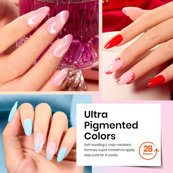 Beetles Fall Gel Polish Set, 20 Colors Vibrant Subtle Collection | Red Green White Black Nude Trendy Colors Gel with Base Top Coat UV LED Lamp