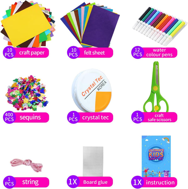 Itopstar 3000 Kids Arts and Crafts Supplies for Kids Crafting Supply in 3 Layered Plastic Art Box All in One Ages 8 9 10 11 & 12 Year Old Girls &