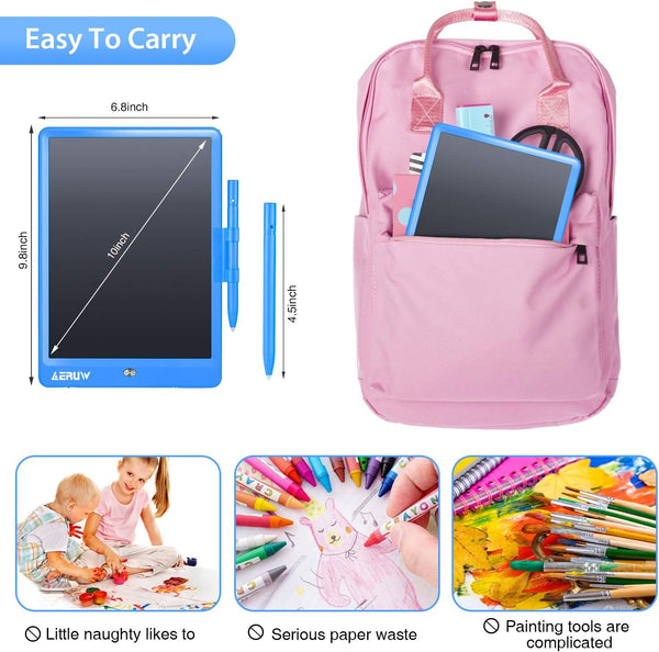 LCD Writing Tablet Colorful 10 Inch Electronic Graphics Doodle Board Ewriter Drawing Pad with Memory Lock Gift for Kids & Adults Home School