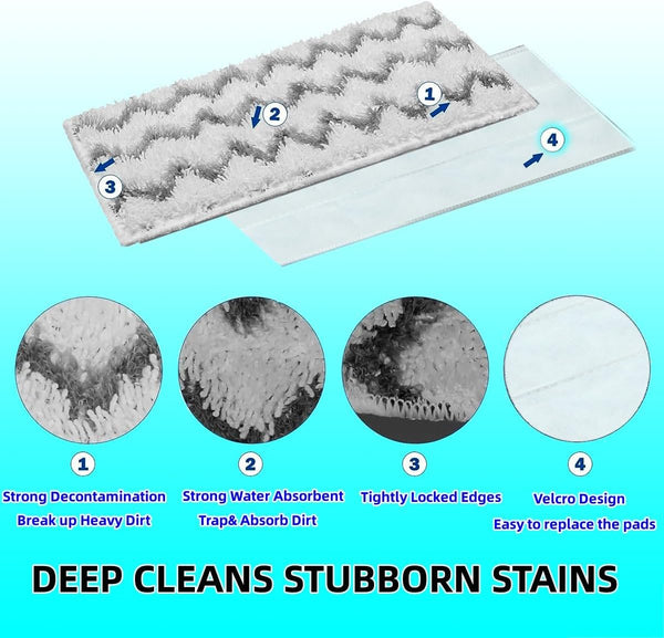 Upgraded Spray Mop Refills Pads for Powermop, Reusable Mop Refill Pads Replacement Head for Power Mop, Microfiber Mopping Pads for Multi-Surface