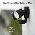 LUTEC Shrimp P6221B-PIR24 2000 Lumen 18 Watt 26 LED Motion Activated Integrated Dual-Head Floodlight Outdoor, IP54 Waterproof Exterior Security