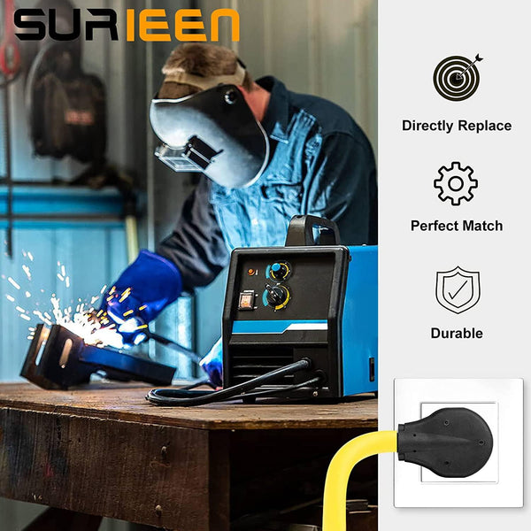 NEMA 10-30P to 6-50R Welding Adapter Cord, STW 10AWG/3C 1.5 FT | 30 Amp 3 Prong Male Plug to 50 Amp Female Connector, Fit for Welder Machine Cord