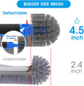 TidyMister 20" 2 in 1 Pool Brush Head for Cleaning Walls, Steps & Corners, Wavy Bristles Pool Scrub Brush with Round Ends, Fits 1-1/4" Standard