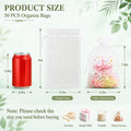 YunKo 50Pcs White Organza Bags 6X9 Inch Drawstring Mesh Party Favor Bag | 50pcs White 6x9inch Organza Bags, Drawstring Mesh Bags, Great for Gifts,