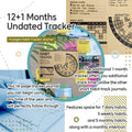 Habit Tracker Journal 2021 Goal Planner - Track Progress and Reach Goals with Spiral Binding, Weekly Monthly Kraft Large Calendar & Notepad - 12+1