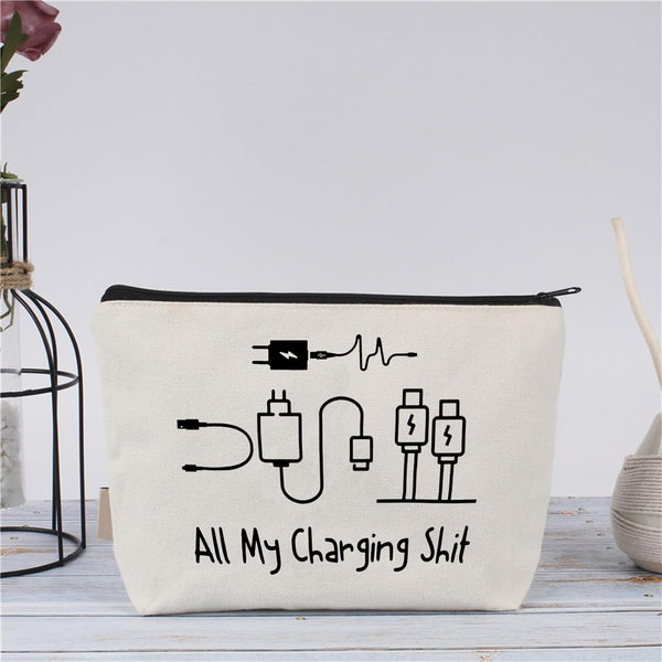 All My Charging shit bag,Fun and versatile bag with charger graphics, teenage boy gift, birthday gifts, travel accessories (Style D)