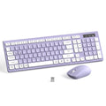 Wireless Keyboard and Mouse Combo Silent for Office and Home(Purple)