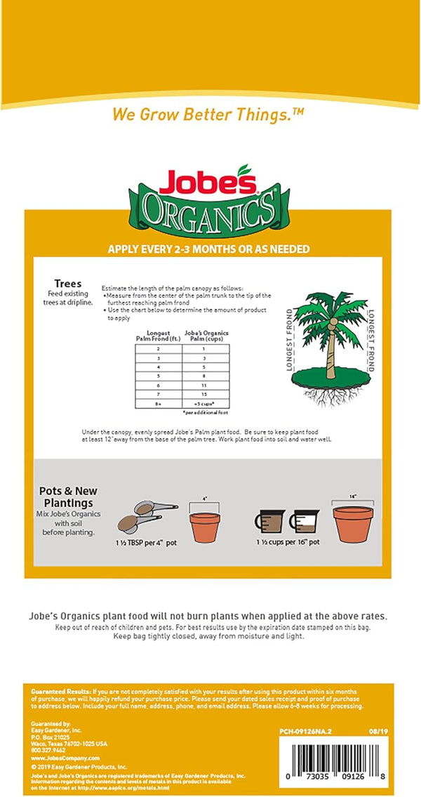 JobeÃ¢ÂÂS Organics Granular Fertilizer, Organic Fertilizer for Palm Trees and Plants, 4 Lbs Bag