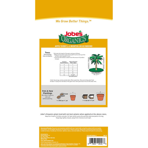 Jobe’s Organics Granular Fertilizer, Organic Fertilizer for Palm Trees and Plants, 4 lbs Bag Palm Tree 4 lbs