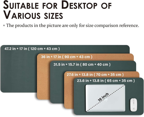Cork Desk Mat - Dual-Sided Desk Pad for Office and Home - Desk Organization and Accessories - Ideal for Large Mouse Pad and Desk Mats on Top of