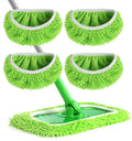 Reusable Microfiber Mop Pads for Swiffer Sweeper - Wet & Dry Cleaning Cloths - Mop Head Replacement Washable Refills for Household Floors 4Pack Green