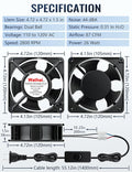 Wathai 12038 120mm x 38mm AC Axial Muffin Cooling Fan 110V 120V Dual Ball | High CFM Heavy-Duty Fan with AC Plug for DIY Cooling AC 120x120x38mm