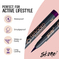 Skone Tattooed Liquid Eyeliner Pen, Waterproof Felt Tip, Plum Black