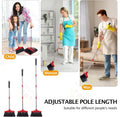 Broom and Dustpan Set with Long Handle, Light Weight Stainless Steel Poles Stand Upright Dustpans with Broom Combo for Home Kitchen Office Pet Dog