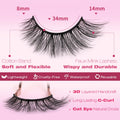 False Eyelashes 14mm Faux 3D Mink Lashes Natural Look Cat Eye Wispy Lashes Pack by Kiromiro, 14 Pairs Cat Eye A01