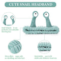 Molain Face Wash Headband, Palm and Snail Spa Hair Bands Makeup Headbands Women Cartoon Cute Coral Fleece Elastic Headband Creative Hair