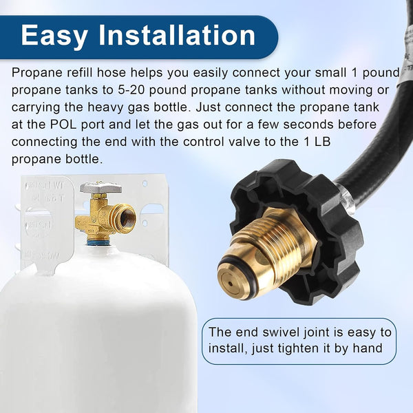 F273704 5Ft Propane Heater Adapter Hose for Mr.Heater Buddy Series | Compatible With Mr. Heater, Big Buddy Heater To Series, Coleman Camp Stove