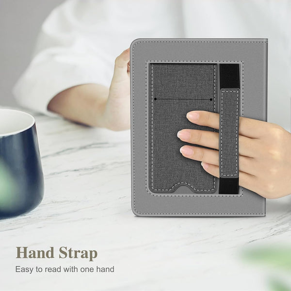 Fintie Stand Case for Kindle Paperwhite 12th/11th Gen & Kindle Colorsoft | Foldable Kickstand PU Leather Cover, Card Slot, Hand Strap, Auto
