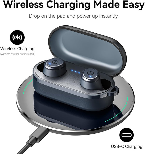 TOZO T10 Wireless Earbuds Bluetooth 5.3 Headphones, App Customize EQ, Ergonomic Design, 55H Playtime, Wireless Charging Case, IPX8 Waterproof