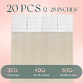 Easyouth Blonde Tape in Hair Extensions Human Hair White Blonde Human Hair Extensions Tape in 20pcs 14 Inch Softness Hair Extension Tapes in for