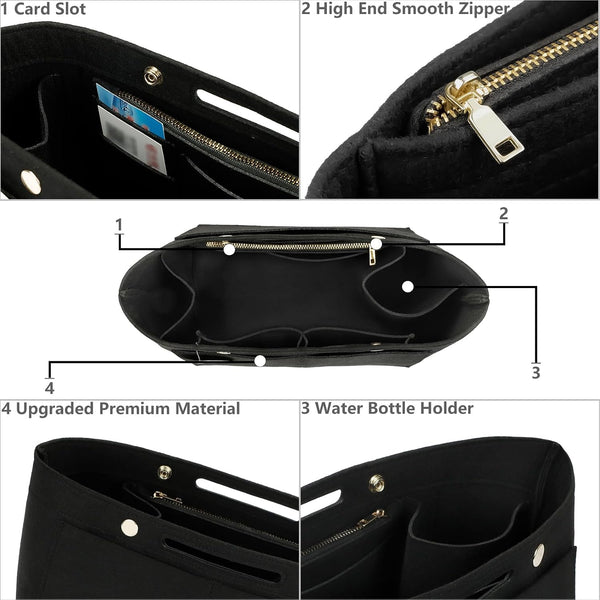 Purse Organizer Insert For Handbags, Felt Tote Bag Organizer Insert, Handbag Organizer, Compatible with Neverful Speedy and More, 6 Size Standard