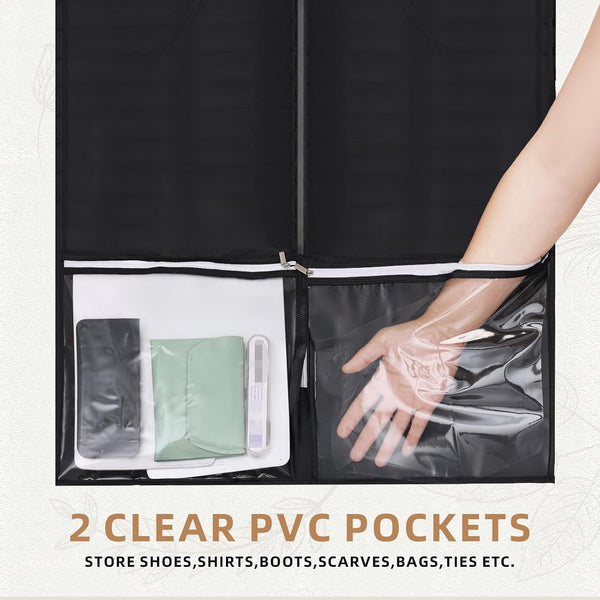 54" Garment Bags for Travel and Storage, Travel Suit Bags for Men Women with 2 Clear Pockets, Storage bags for Clothes, Suits, Dress, Shirts,