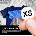 Versatile Self-Adhesive Round Size Stickers | 2000-Pack Multi-Size Labels | 3/4" Diameter XS-XL | Retail Clothing Tag Stickers | White Background