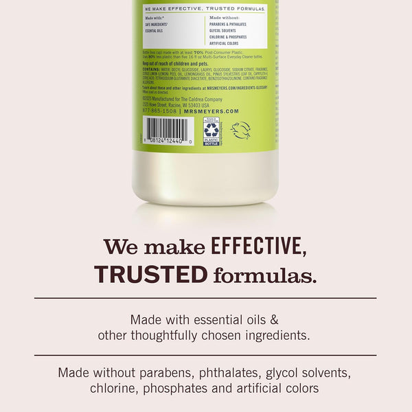 MRS. MEYER'S CLEAN DAY Multi-Surface Cleaner Concentrate, Use to Clean Floors, Tile, Counters, Lemon Verbena, 32 Fl. Oz