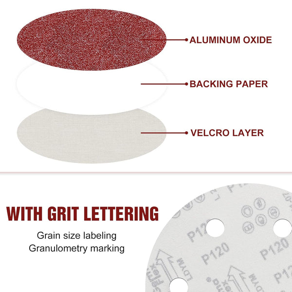 Awutzut 9 Inch 6 Hole Sanding Discs 40 Grit Hook and Loop for Drywall Sander 12PCS 40 Grit 12.0