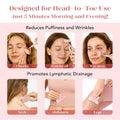 BAIMEI IcyMe Rose Quartz Roller & Gua Sha Facial Tool Set for Depuffing | Cooling Face Roller for Lymphatic Massage,Sculpting Tool for Face, Eyes