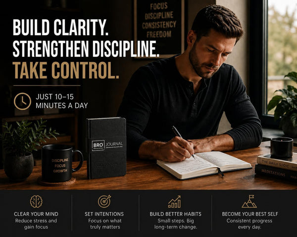 Self Mastery Journal for Men | 12-Week Guided System for Gratitude, Mindfulness & Habit Building with Structured Daily Prompts | Build Discipline