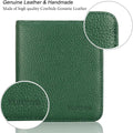 FUNTOR Small Wallets for Women, Ladies Small Compact Bifold Pocket RFID Blocking Genuine Leather Wallet for Women A:F Natural leather-Dark Green