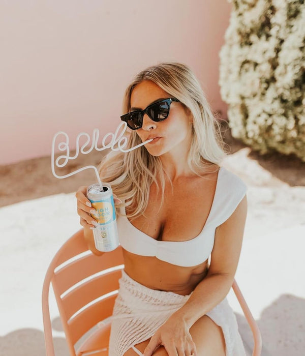 Xo, Fetti Bachelorette Party XL White Bride Straw | Bridal Shower Party Decorations | Bride to Be Gift