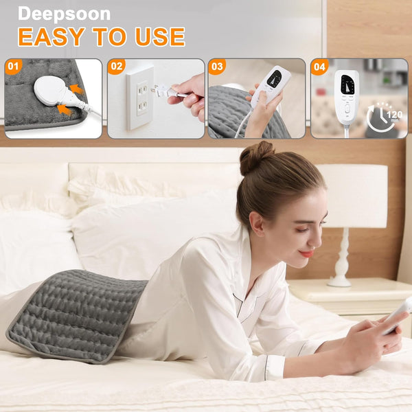 Heating Pad-Electric Heating Pads for Back,Neck,Abdomen,Moist Heated Pad for Shoulder,Knee,Hot Pad for Arms and Legs,Dry&Moist Heat & Auto Shut