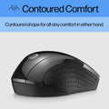 HP X3000 G3 Wireless Mouse - Black, 15-Month Battery, Side Grips for Control, Travel-Friendly, Blue LED, Powerful 1600 DPI Optical Sensor,
