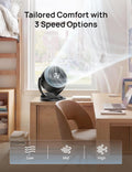 DREO Fan for Bedroom, 12 Inches, 70ft Powerful Airflow, 25db Quiet Table Air Circulator Fans for Whole Room, 120° Adjustable Tilt, 3 Speeds,