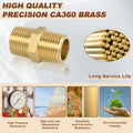 4pcs 1/4" x 1/4" Brass Straight Hex Nipple 1/4" NPT Male x 1/4" NPT Male Thread Brass Pipe Fittings Fast Coupler Straight Pipe Hose Fittings 1/4"