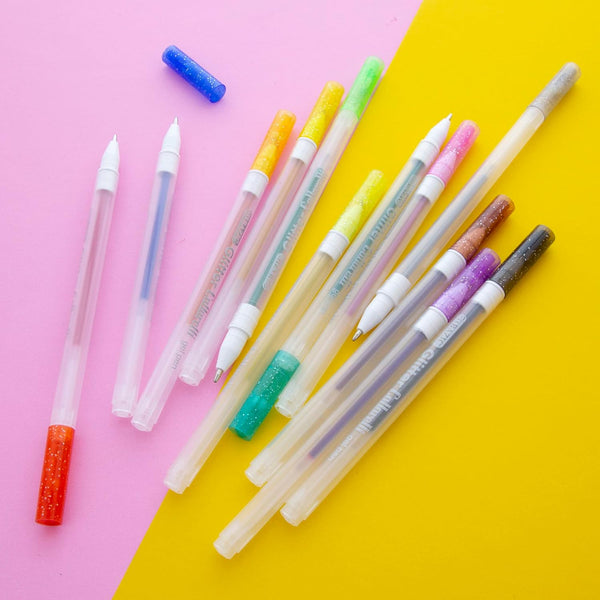 BAZIC Collorelli Gel Pen 1.0Mm Glitter Color, Acid Free Smooth Writing for Drawing Coloring Greeting Card Art Christmas Gift (12/Pack), 1-Pack