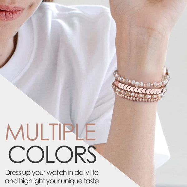 MOFREE Beaded Bracelet Compatible with Apple Watch Band 38Mm/40Mm/41Mm/42MmÃ¯Â¼ÂSeries 10Ã¯Â¼Â 9/8/7/SE/6/5/4/3/2/1 Women Fashion Handmade