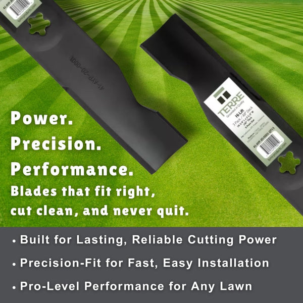 Terre Products, 3 Pack High Lift Lawn Mower Blades, 48 Inch Deck, Compatible with Poulan, Craftsman, Husqvarna YTH2348, YTH24V48, Replacement for