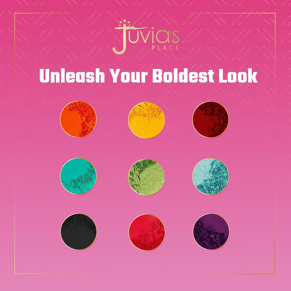 Juvia'S Place Palette the Zulu - Turquoise, Red, Purple, Shades of 9, Colorful, Vivid, Vibrant Palette, Pigmented Makeup Palette Color & Shine