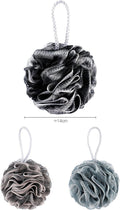 2Pcs Bath Loofah Sponge Shower Loofahs Bath Sponges 60g for Body Washing Exfoliate Cleanse Soothe Skin (Black Grey)