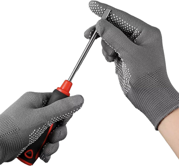 14 Pair Work Gloves with Grip Gloves for Men Womens, Safety Working Gloves | Anti-slip Knitted Nylon Cloth Gloves, Dot Grip Glove Liners Moving